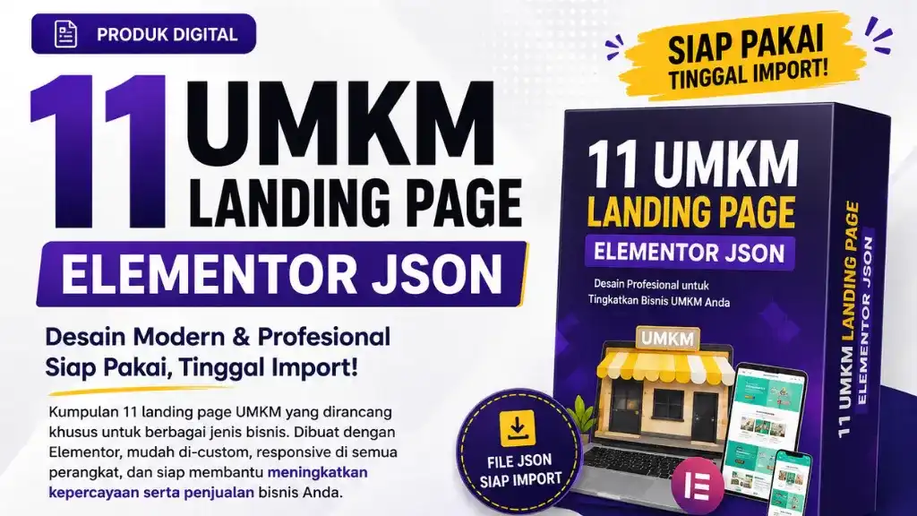 11 Bundle Template Landing Page UMKM (Elementor JSON)