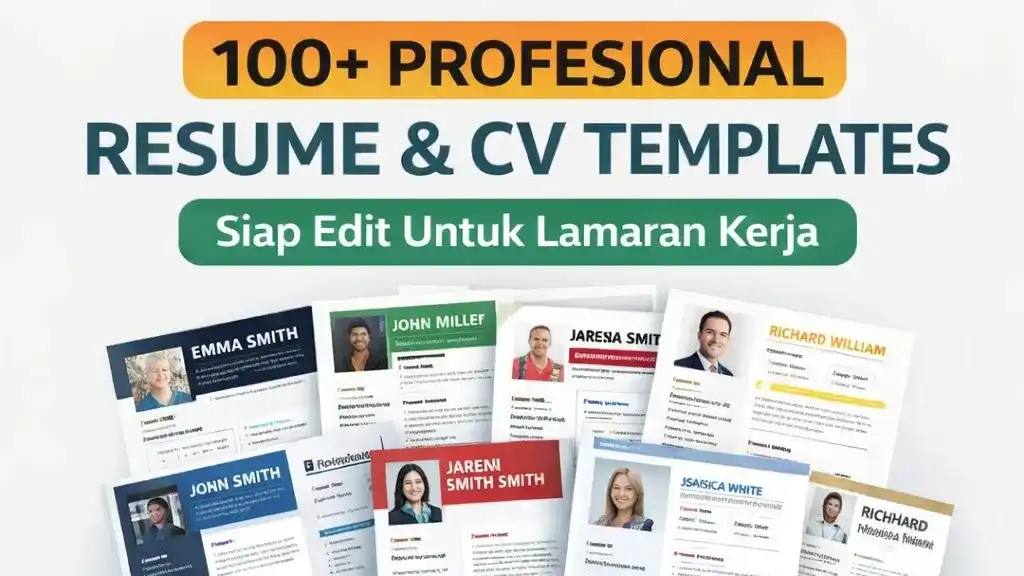 100+ Bundle Template CV & Resume Profesional (Premium Design)